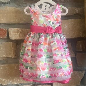 Jessica Ann Pink Floral Kids Formal Dress